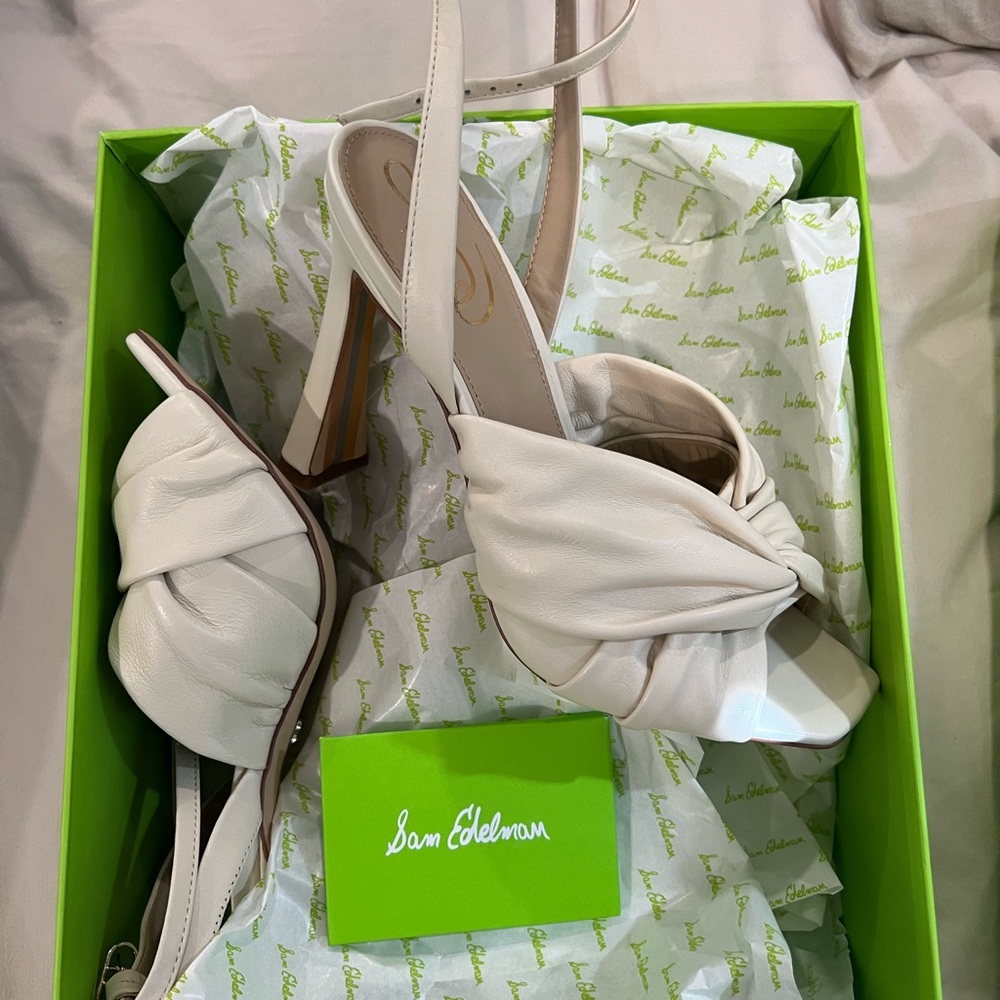 Sam Edelman LAVENDAR STRAPPY HEEL - ivory - size 7